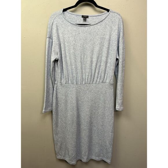 Ann Taylor Factory Blue Knit Dress Womens Size Medium Soft Stretch Lightweight - Picture 1 of 8